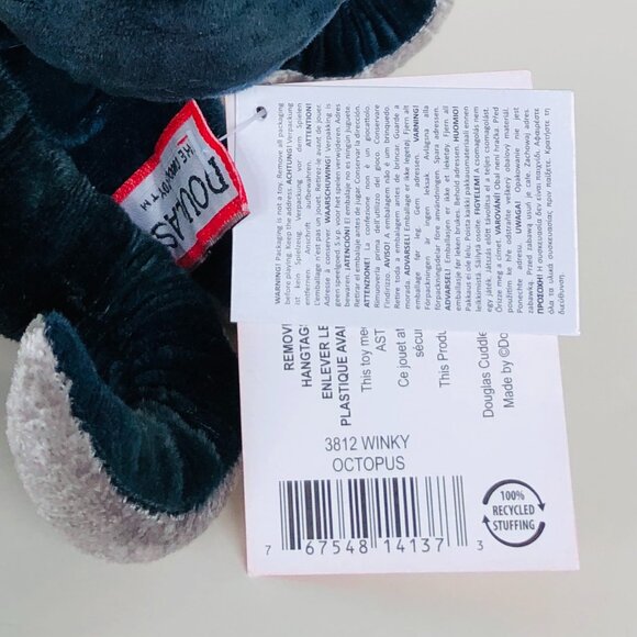 New w/Tag Douglas Plush Blue Octopus Winky Stuffed Animal 10" - Picture 8 of 10